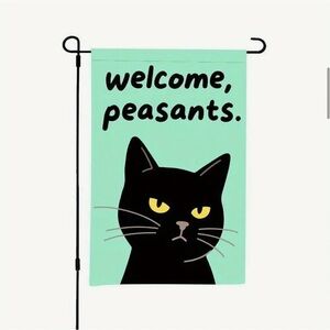 New Funny Black Cat Welcome Flag